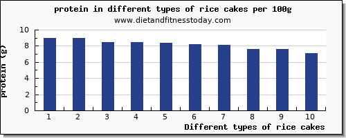 rice cakes protein per 100g
